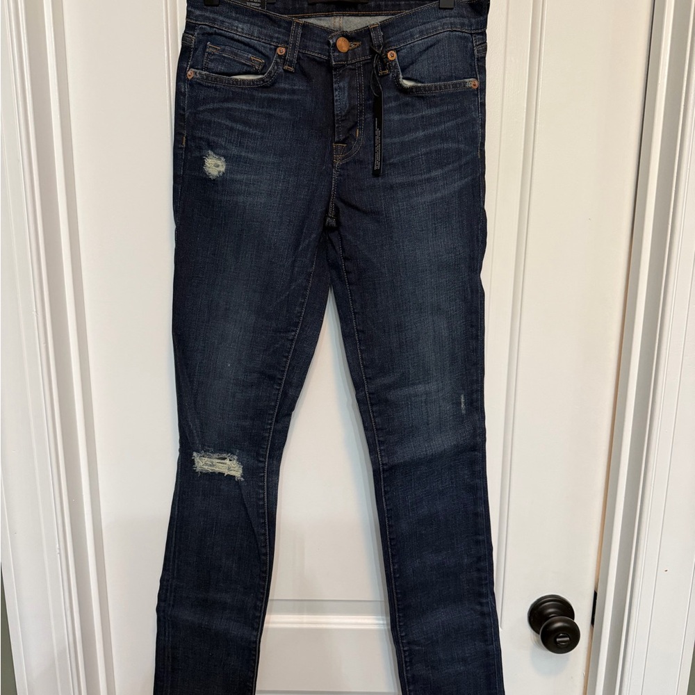J Brand Norfolk Dark Indigo Distressed Skinny Jeans - NEW WITH TAGS